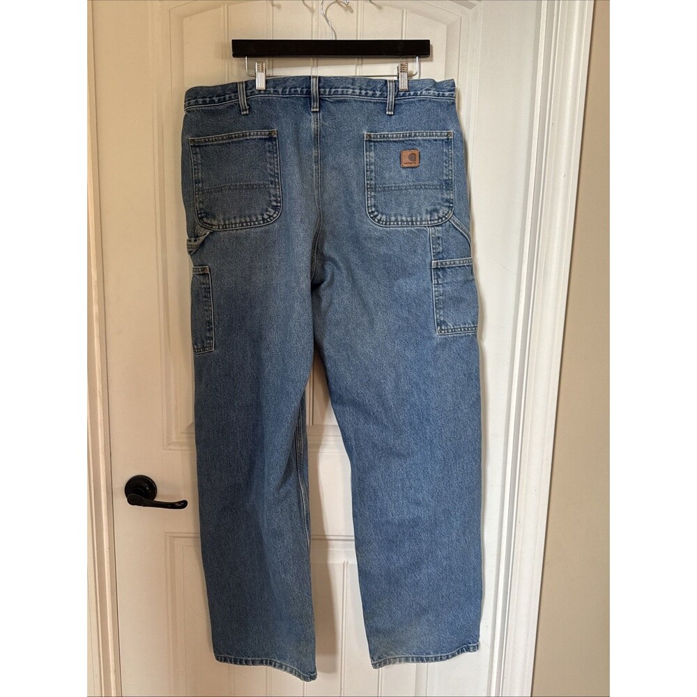 Carhartt B237 DST Original Fit Carpenter Jeans Mens 40x34 Blue Denim Work Pants
